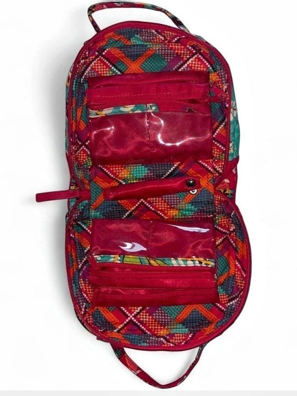 Vera Bradley Hanging Travel Organizer Floral Cosmetic Bag Pink & Green
